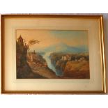 Attributed to J D Harding A classical landscape scene Watercolour 34.