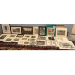 A collection of cricketing prints and bookplates,