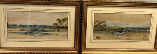 M E Lloyd Pembrokeshire Coast Watercolour Signed Together with a companion "Off Cardigan Bay"