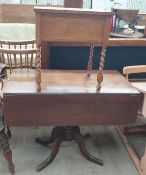A 19th century mahogany sofa table together with an oak cased sewing table