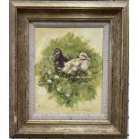 Neville Barker Ducklings Oil on canvas Signed 24 x 19cm