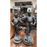 A pair of spelter figures of cavaliers