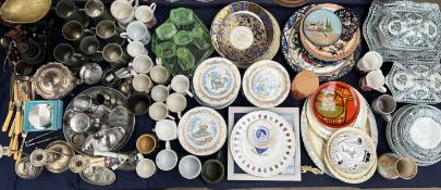 A Poole pottery plate together with a collection of collectors plates, other plates,