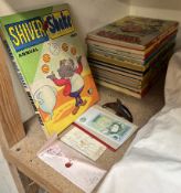 A collection of children's annuals including The Topper, Shiver and Shake, Krazy, The Dandy,