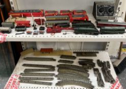 A Hornby Dublo Mallard locomotive together with a Silver King loco carriage,