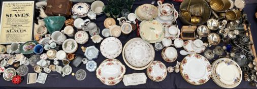 A large lot including Old Country Roses part dinner set together with a stein, vases, plates,