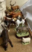 Border Fine Arts figures including a Golden Retriever, Stag, Cocker Spaniel,