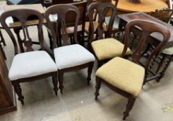 A set of four Victorian mahogany dining chairs with drop in seats ***PLEASE NOTE THAT THIS LOT