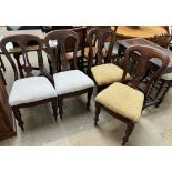 A set of four Victorian mahogany dining chairs with drop in seats ***PLEASE NOTE THAT THIS LOT