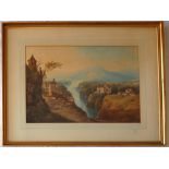 Attributed to J D Harding A classical landscape scene Watercolour 34.