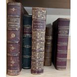 Various leather bound books including The Record of the International 1862 Exhibition,