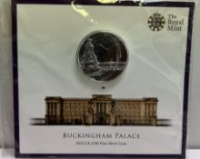 A Royal Mint Buckingham Palace 2015 UK £100 Fine Silver Coin,