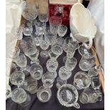 Assorted crystal drinking glasses etc
