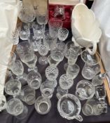 Assorted crystal drinking glasses etc