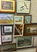 Mark Linley A nut Hatch Watercolour Signed Together with a collection of paintings and prints ***TO