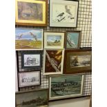 Mark Linley A nut Hatch Watercolour Signed Together with a collection of paintings and prints ***TO