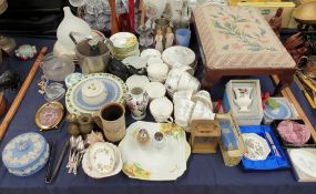 A stool together with a Royal Ascot part tea service, Wedgwood, model car,