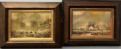 Dick Summers A landscape scene Oil on board Signed Together with a companion,