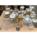A Booths dragon decorated part dinner service together with a collection of part tea services,