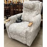 The Ascot riser recliner upholstered electric chair, in Melodia Flower Oatmeal,