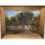 Carl Carlsen A cottage in a landscape Oil on canvas Signed and dated 1906