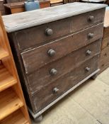 A Victorian pine chest of drawers,