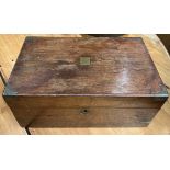 A brass bound mahogany lap top desk