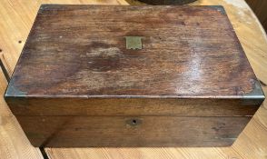 A brass bound mahogany lap top desk