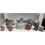 A Castleford teapot, together with porcelain ginger jars and covers, vase and cover,