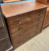 A 19th century mahogany bachelors chest of drawers with a brushing slide and four long drawers on