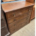 A 19th century mahogany bachelors chest of drawers with a brushing slide and four long drawers on