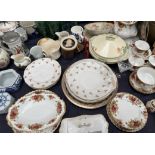 A large lot including Old Country Roses part dinner set together with a stein, vases, plates,