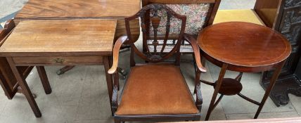 A George III mahogany tea table of rectangular form,