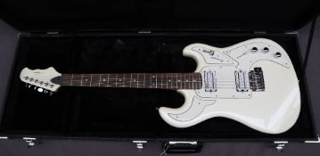 A Burns Club Series Marquee R2 six string electric guitar in cream, Serial No.
