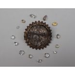 A silver brooch of circular form, pierced "Bessie",