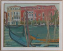 Irene Halliday Venice Watercolour Signed and label verso 12.