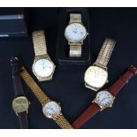 A gentleman's Limit wristwatch together with a Sekonda and a Rotary wristwatch and three lady's