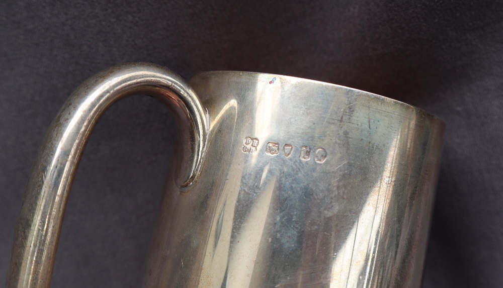 A Victorian silver tankard, of tapering cylindrical form with a gilt interior, London, 1872, - Image 3 of 4