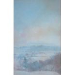 Irene Halliday Winter Sunrise Watercolour Signed and label verso 62 x 39.