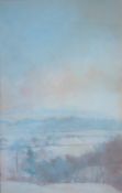Irene Halliday Winter Sunrise Watercolour Signed and label verso 62 x 39.