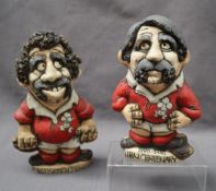 A John Hughes pottery Grogg of a Welsh Rugby player "The Best player in the World" 24cm high