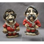 A John Hughes pottery Grogg of a Welsh Rugby player "The Best player in the World" 24cm high