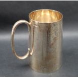 A George V silver tankard of tapering cylindrical form, Sheffield, 1920, James Dixon & son, 12.