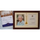 HRH Queen Elizabeth II A framed 100th birthday card to Mrs Margaret Williams with a printed