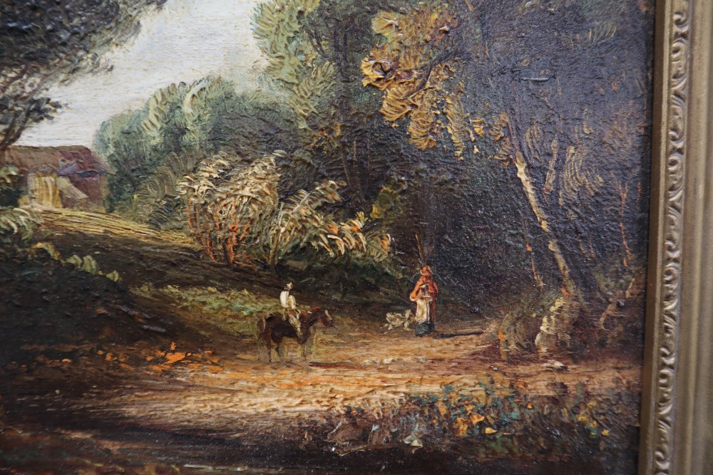In the manner of Joseph Paul Figures in a landscape Oil on board 25 x 22. - Bild 5 aus 5