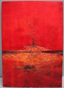 John Barker Abstract with textured canvas Oil on canvas 100cm x 70cm **Artist resale rights may