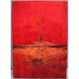 John Barker Abstract with textured canvas Oil on canvas 100cm x 70cm **Artist resale rights may