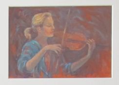 Valerie Ganz Study of the violinist Heather Badke Oil on paper Signed 24 x 34cm **Artist resale