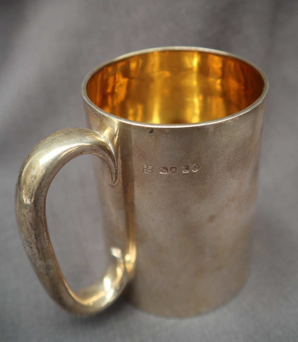 A Victorian silver tankard, of tapering cylindrical form with a gilt interior, London, 1872, - Image 2 of 4