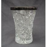 A Silver topped and cut glass vase, 18.